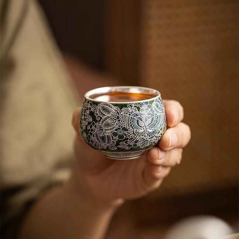 Hand-Painted Filigree Butterfly Love Ceramic Tea Set