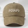 Poppy Letters Three-dimensional Embroidered Baseball Cap Classic Washed Old Retro Peaked Cap Soft Top Adjustable