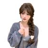 Net Sensation Tea Tea Wig: Brightening Milk Tea Gray-Brown, Korean Style with Big Waves, Elegant Face-Slimming, Realistic Full Head for Women