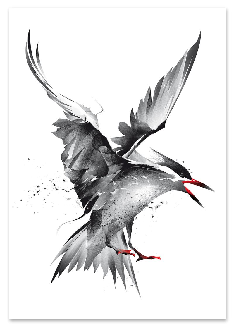 

Plakat ptak abstrakcja obraz 30x40 cm