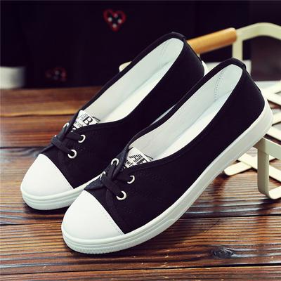 Women's Spring and Autumn Style Shallow Mouth White Casual Shoes Breathable Canvas Shoes Pregnant Women's Versatile Flat Shoes