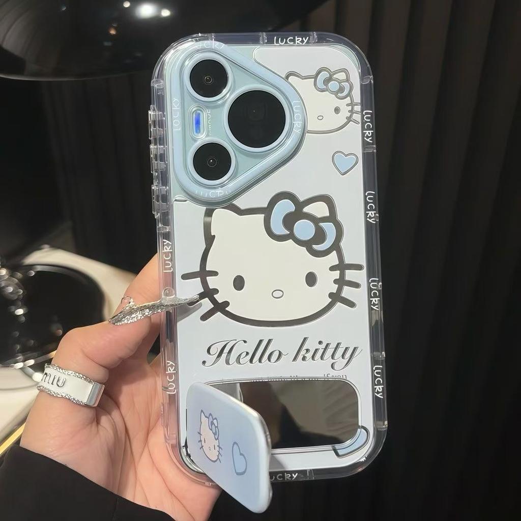 Pink Blue KT Cat Case for Apple 16/15/14 Huawei Honor Xiaomi Phone Case 13 Pro Max Shockproof Full Coverage