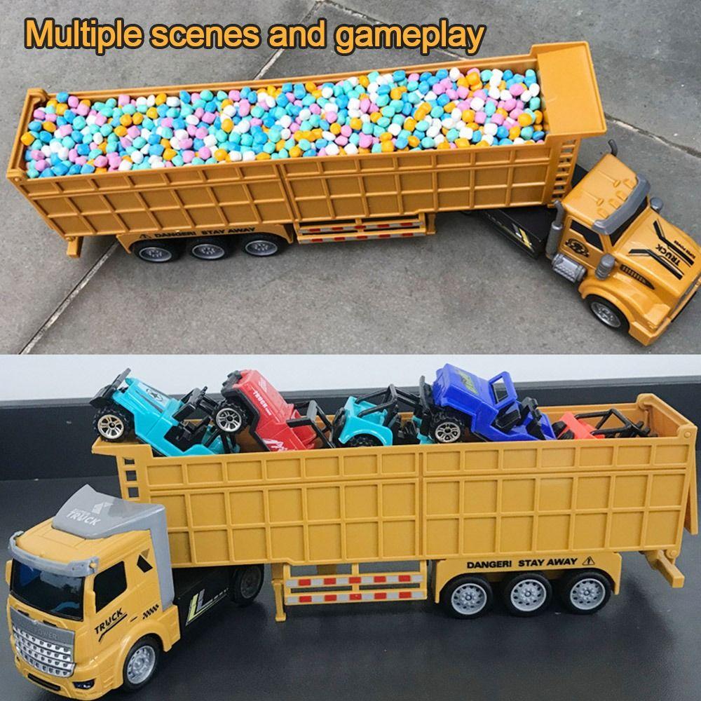 Kid Model Alloy Car Carrier Truck Diecast Pull Back Car Funny Truck Assembled Model  Gift Toys