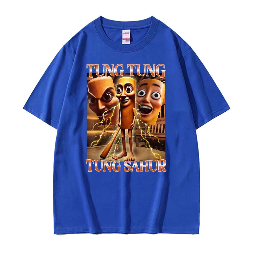 Funny Tung Tung Tung Sahur Meme T Shirt Italian Brainrot New Style TShirts Unisex Unisex Fashion Casual Short Sleeve ONeck TShirt