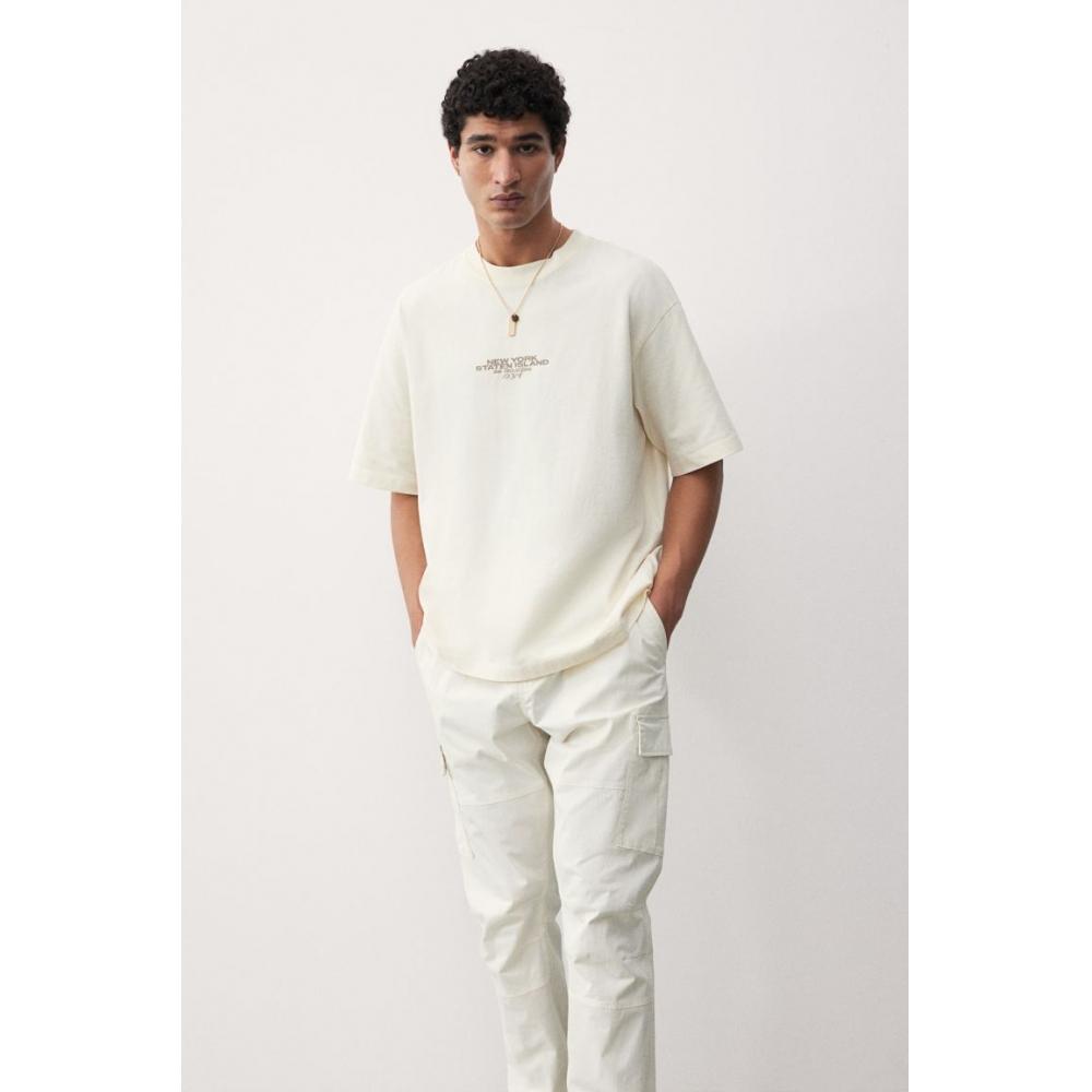H M Cargo Pants sliM Fit wHite
