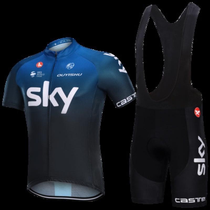 SKY Tour de France Cycling Suit Strap Short Sleeve Team Edition Suit Cycling Suit Outdoor Short Sleeve Sports Cover XS