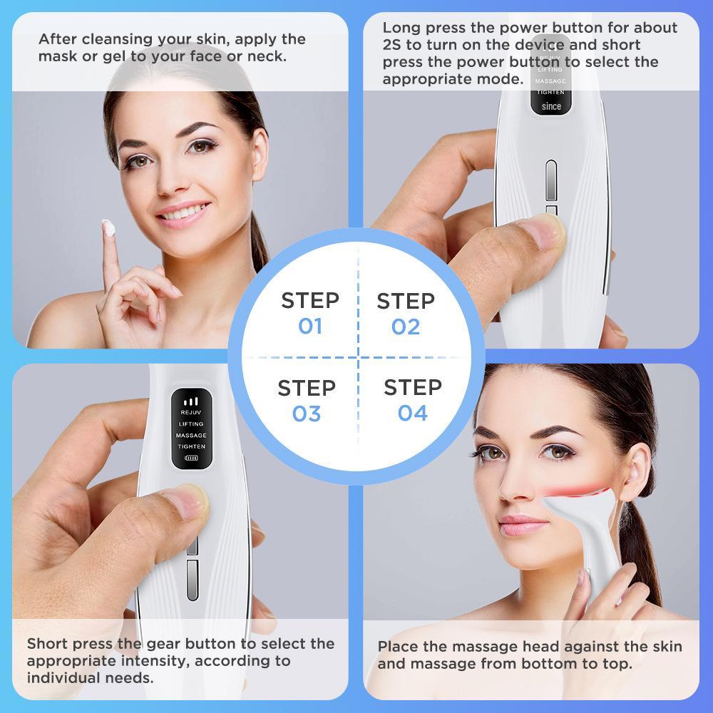 EMS Microcurrent Neck & Face Beauty Device with Vibration and Light Therapy