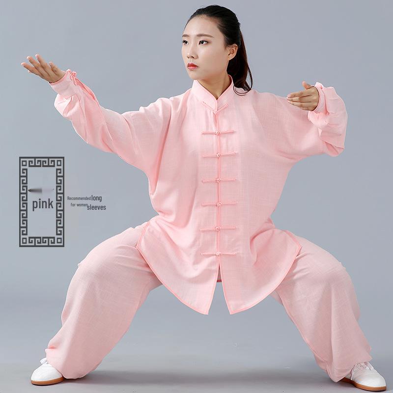 Unisex Cotton Linen Tai Chi Suit - Summer Martial Arts Practice & Competition Wear