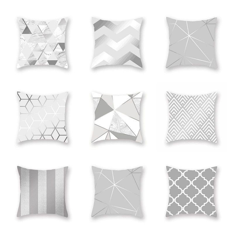 Soft Silver Gray Geometric Pillowcase For A Cozy And Stylish Home Decor