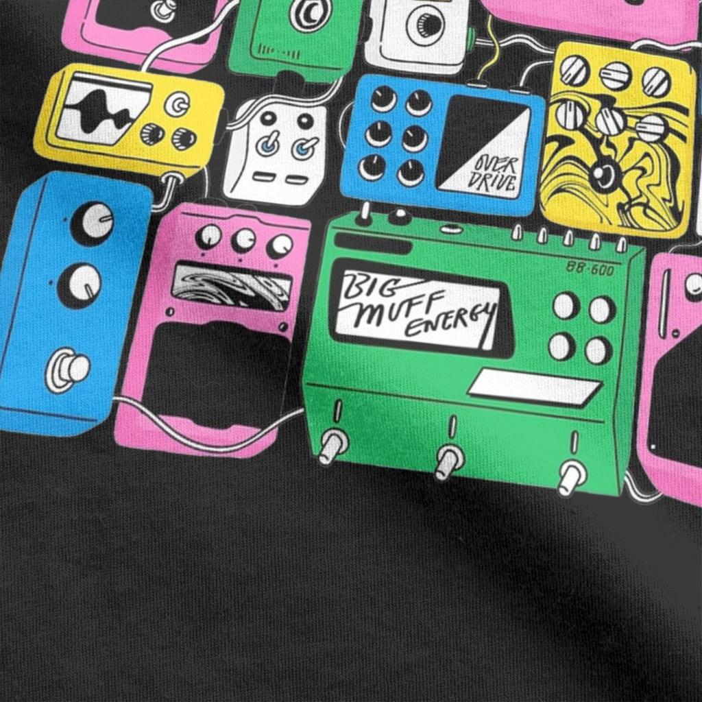 Shoegaze Gitarrenpedal T-Shirt Herren Reine Baumwolle Vintage T-Shirts Rundhals T-Shirt Kurzarm Oberteile Geschenkidee