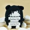 Funny Crochet Positive Cat Doll With Card Home Room Decoration Handmade Knitted Cat Christmas Doll Ornament Christmas Party Gift