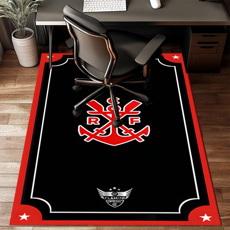 Fla-mengo Club Crest Printed Office Carpet Chair Cushion Entryway Rug, Rugs for Living Room, Bedroom Christmas gifts