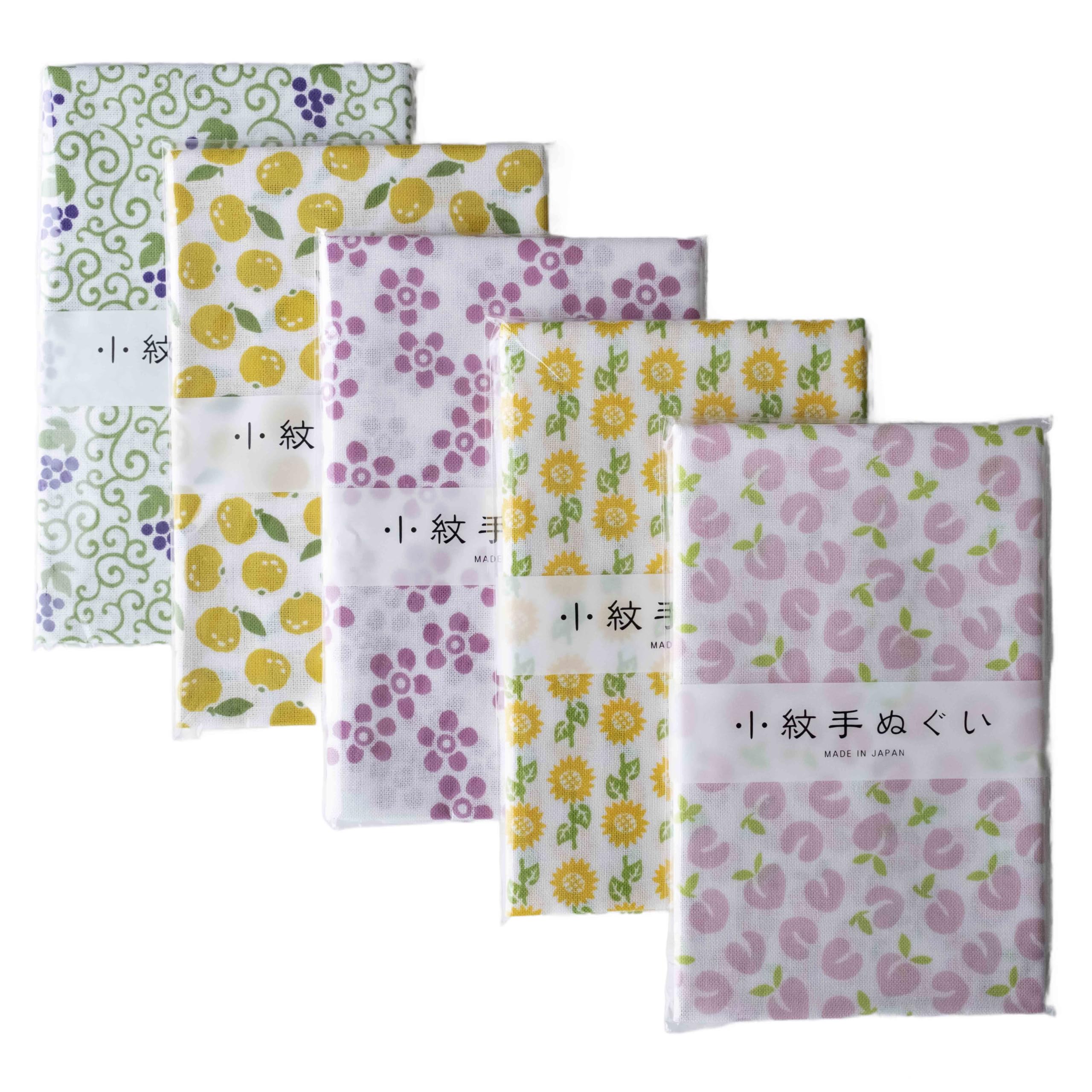 

Set of 5 Komon Tenugui Hand Japanese 33cm x 90cm Japanese-made Towels, Style, 100% Cotton, Approx. (Set E)