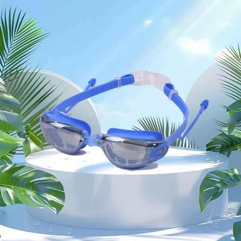 Anti-Fog Polycarbonate Swim Goggles Adults Waterproof Small Frame Electroplated Pool Eyewear