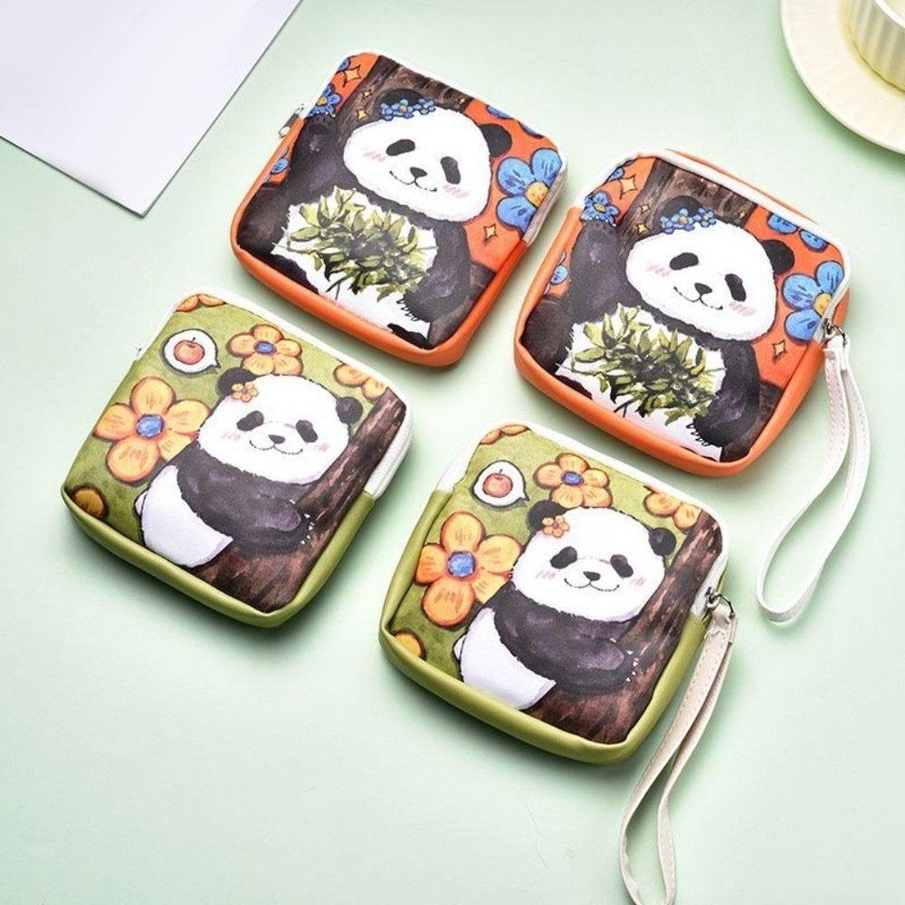 Cute Panda Sanitary Pads Bag Large Capacity Makeup Bags New Menstrual Cup Pouches Daily Carry