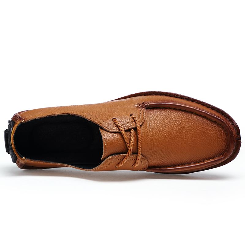 2025 Men Casual Shoes Genuine Leather Business Breathable Mens Loafers Shoes High Quality Handmade Comfy Outdoor Flat Footwear