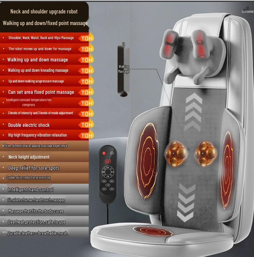 Portable Heated Massage Chair Cushion for Office, Home, and Car