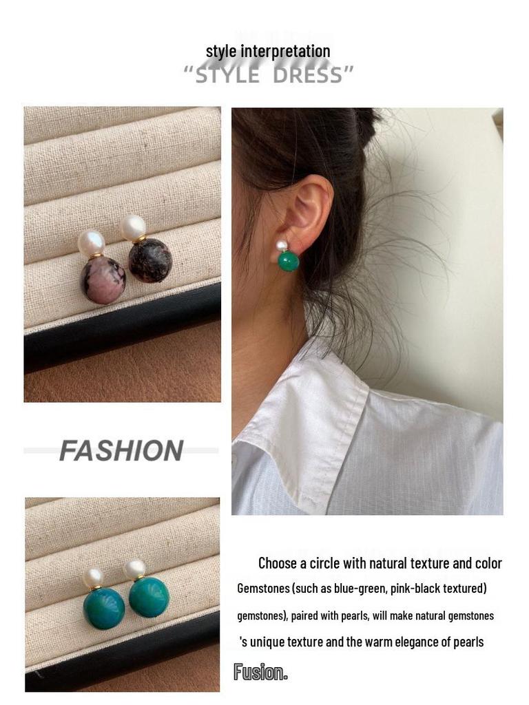 Natürliche Runde Edelstein Ohrstecker - Eleganter, Minimalistischer, Vielseitiger Schmuck