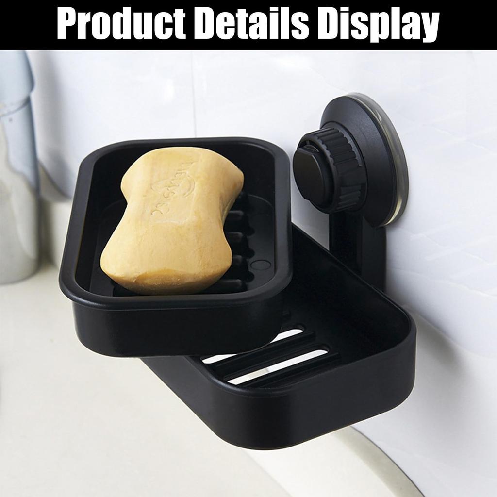 Black Punch free Suction Cup Drain Soap Rack