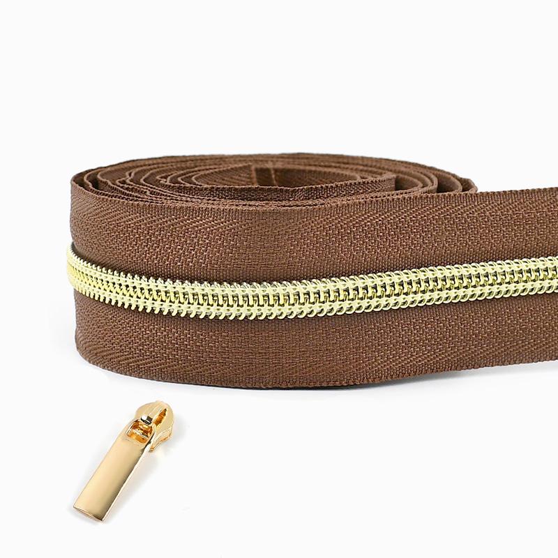 Cintas de Cremallera de Nylon #5 de 1/2/3/4/5 Metros con Deslizadores Cremalleras de Espiral Bolsa Cartera Bolsillo Tiradores de Cremallera Kit de Reparación de Cabezal Accesorios de Costura