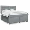 Vidaxl Letto Continentale Con Materasso, Grigio Chiaro, Tessuto, 180X200Cm