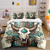 Bull Skull, Turquoise Florals. Bedding Sets Duvet Cover Sets Duvet Covers Pillowcases(1 * Duvet Cover 2 * Pillowcases Without Duvet Insert)