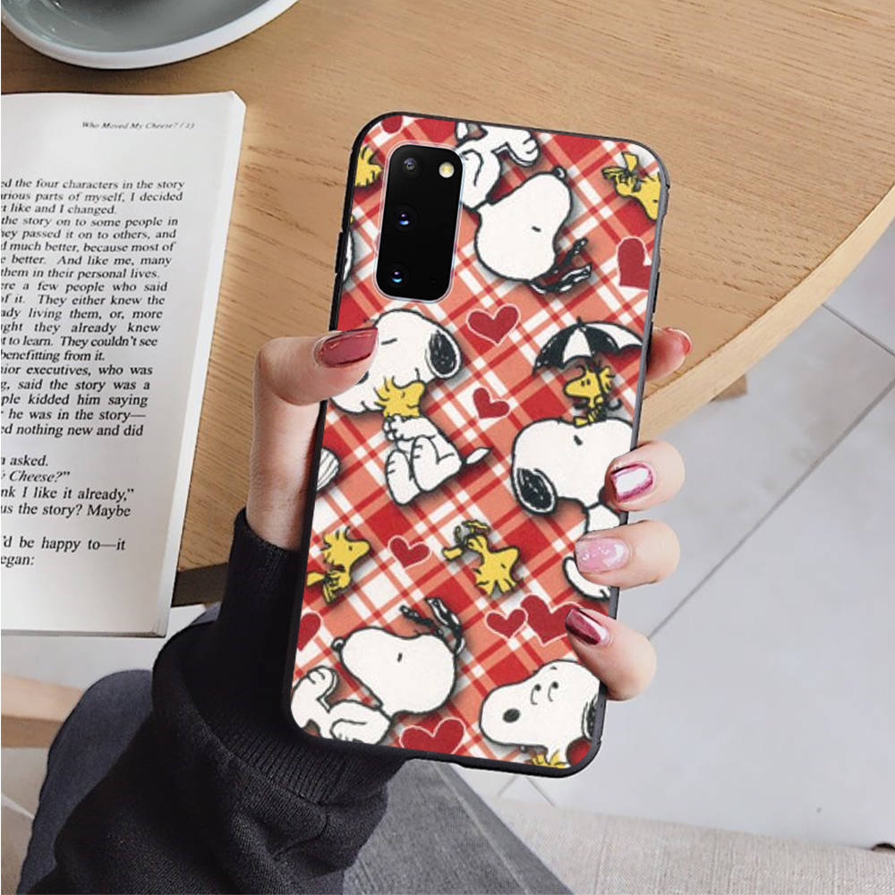 AN12 Snoopy Black Case for Xiaomi Poco X6 M5 M6 F5 F6 F1 C65 C55 C50 C51 C40 Redmi Note 7 8 14C A3X 13C 12C 11 10A 9C Pro Sofe Cover