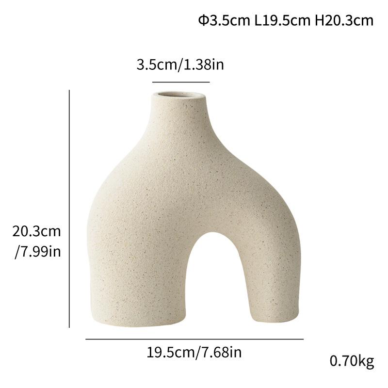 European Creative Plain-Fired Ceramic Vase High-End Living Room Desktop Flower Arrangement Decoration Light Luxury Ornament