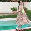 Girls' Floral Halter Summer Dress: Korean-Style Sweet Princess Attire for Middle and Older Children