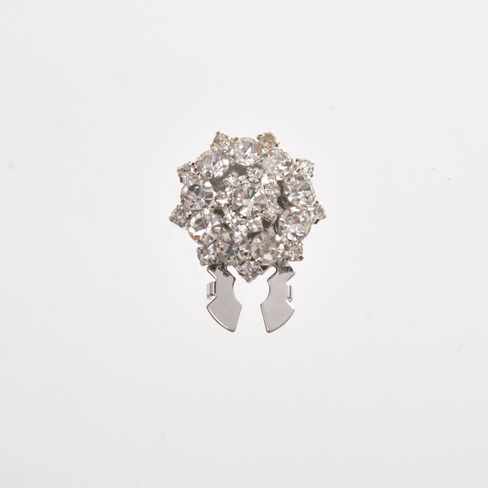 Flower Rhinestone Button Covers Detachable Zinc Zinc Alloy Clip Button Durable Decorative Buttons  Gift