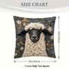 Taie d'oreiller et housse de coussin en lin respirant avec motifs alpagas Lavable Confortable Décoration de maison Cadeau