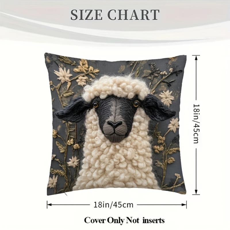 Taie d'oreiller et housse de coussin en lin respirant avec motifs alpagas Lavable Confortable Décoration de maison Cadeau