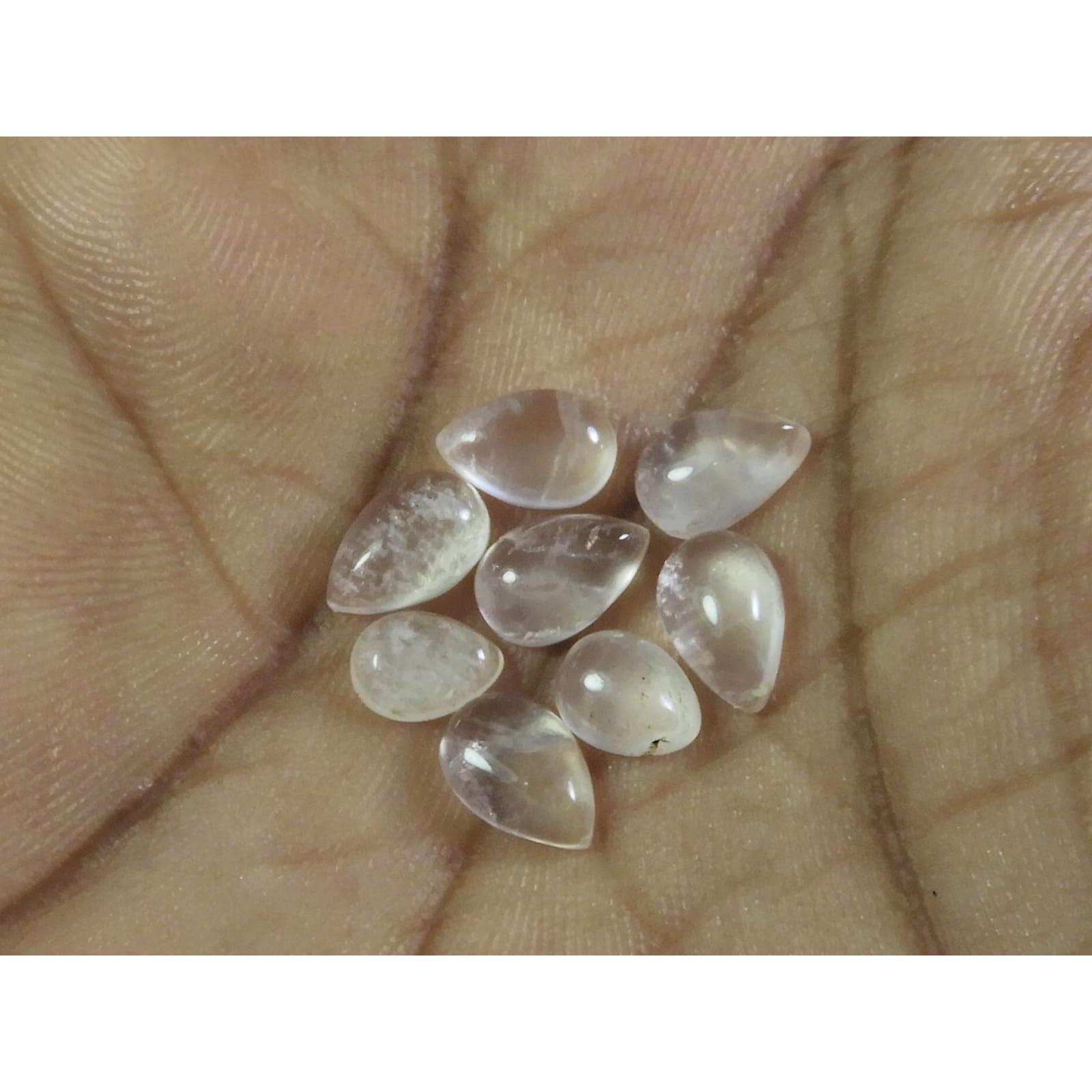 

5X8ММ Натуральный Розовый Кварц Груша Кабошон Свободный Драгоценный Камень Лот 8 Шт 6 Карат. А-356