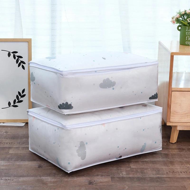 PEVA Quilt Storage Bag For Clothes Blankets Quilts Organizer Pouch Home Use Lightweight And Convenient Storage