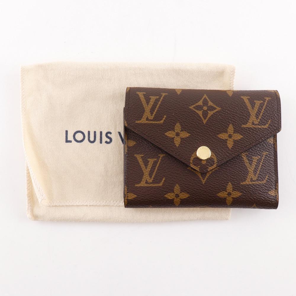 LOUIS VUITTON Portefeiulle Victorine Tri-fold wallet M62472 Brown Monogram canvas unisex Used