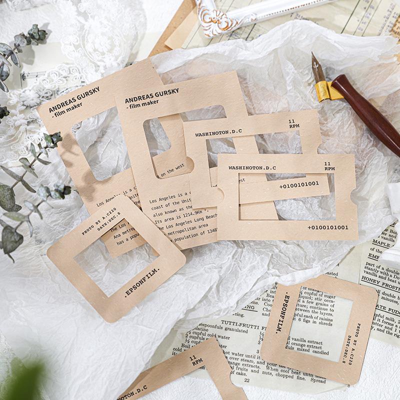 10 arkuszy Vintage Hollow Film Naklejka DIY Dekoracja Dziennika Minimalistyczna ramka INS Naklejka Album Scrapbooking Kawaii Artykuły papiernicze
