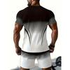 Fashion two-piece men's pattern printed summer fashion set