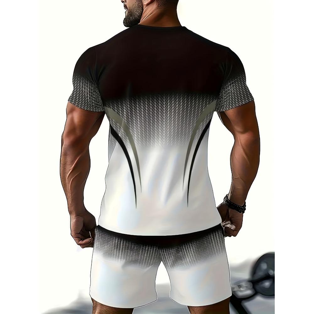 Fashion two-piece men's pattern printed summer fashion set