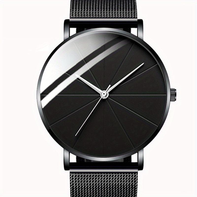 Fashion Ultra Thin Watches Simple Men Business Stainless Steel Mesh Belt Quartz Wrist Watch Men Gift