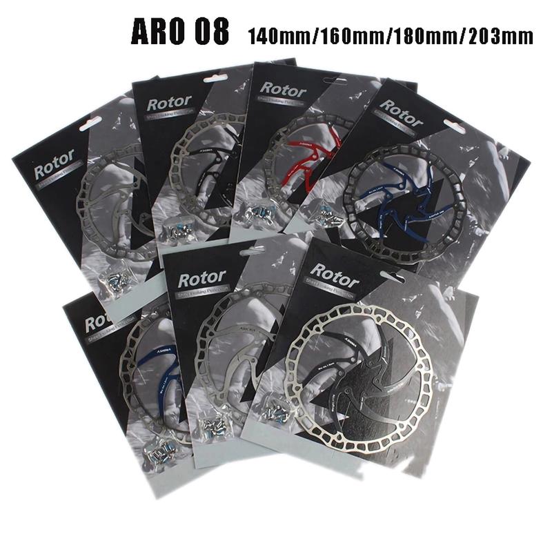 

ASHIMA ARO 08/09 Disc Brake Rotors Mountain Bike Stainless Alutra-Light 140MM/160MM/180MM 6 Bolts Rotor Bicycle Accessories AR09 140mm silver