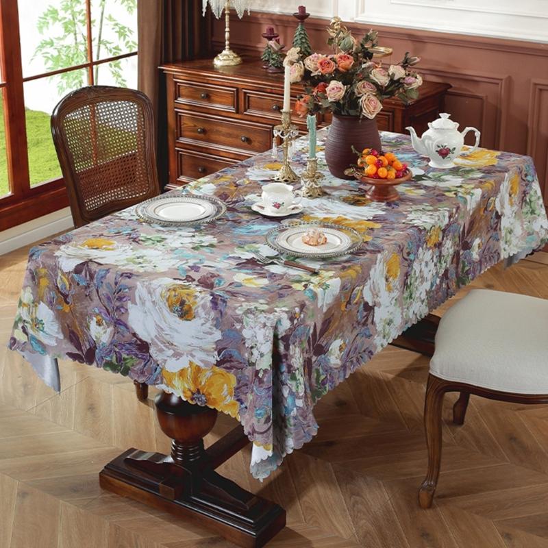 Stylish American Art Table Cover Scratch Resistant Polyester Multipurpose Home Decoration Accessory
