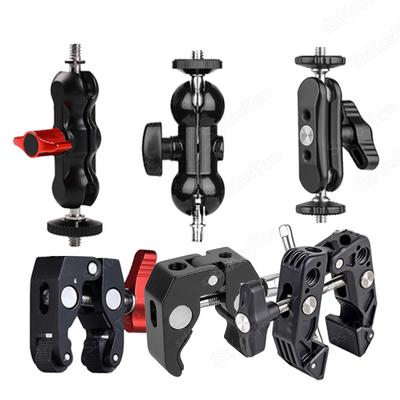 Metal Double Ball Heads Magic Arm With 1/4''Screw Extend Mount for DSLR Camera Monitor Video Mic Tripod