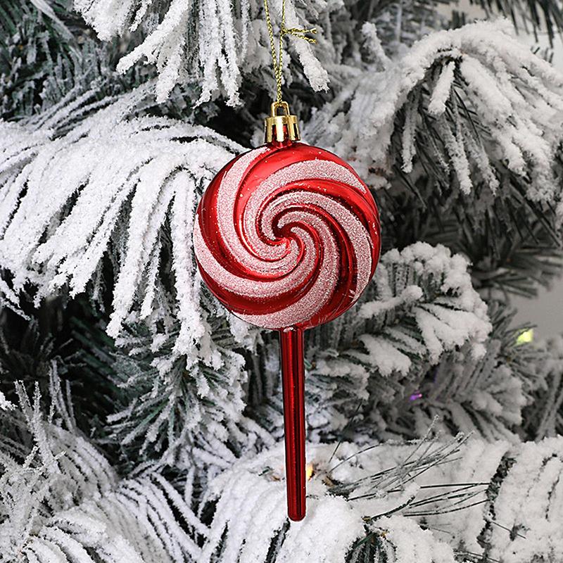 4pcs Christmas Tree Decoration Ornament Simulated Colorful Lollipop Red Golden Candy Cane Xmas Tree Pendant Home Xmas Decor 2025