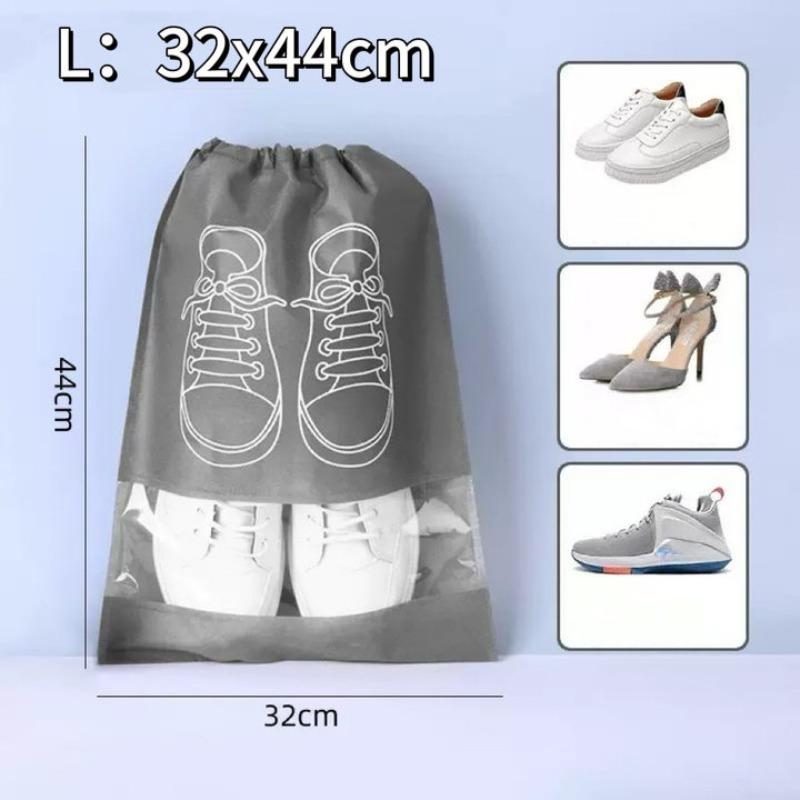 Visible Shoe Organizer Thickened Non-Woven Dustproof Drawstring Storage Bag Clothing Travel Pouch Handbag Storage Bags