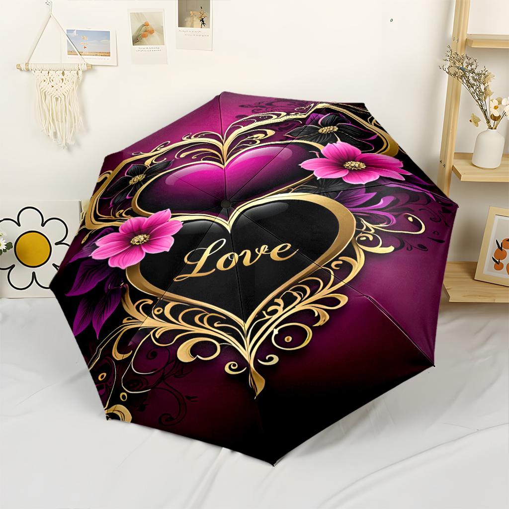 Eiffel Tower In Pink Blossoms Automatic Umbrella With 8Rib Lightweight Allseason Use Elegant Women'S Umbrella Perfect Gift For Womenmen Birthday