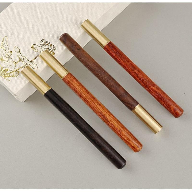 1 Pezzo Mogano Sandalo Nero Ottone Penna Firma Penna a Sfera Creativa in Mogano Penna Carbon Neutral Penna in Ottone Metallico