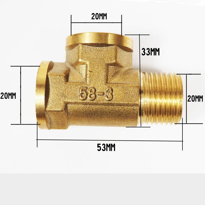 Pneumatic Plumbing Brass Pipe Fitting Male/Female Thread 1/2 BSP Tee Type Copper Fittings Water Oil Gas Adapter