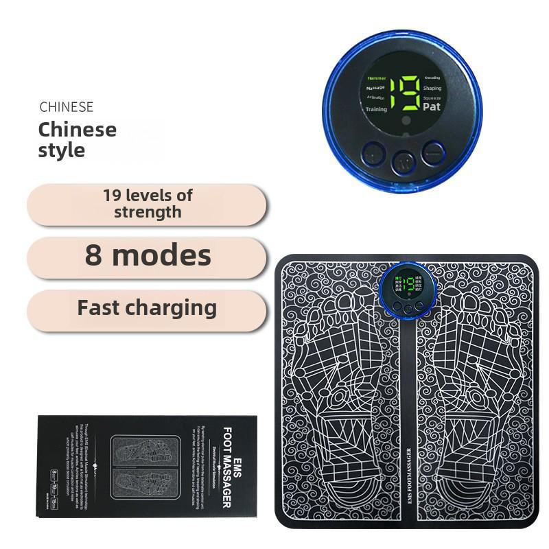 Wiederaufladbares EMS Fußtherapie-Massagegerät - Tragbares Mikrostrom-Impulspad