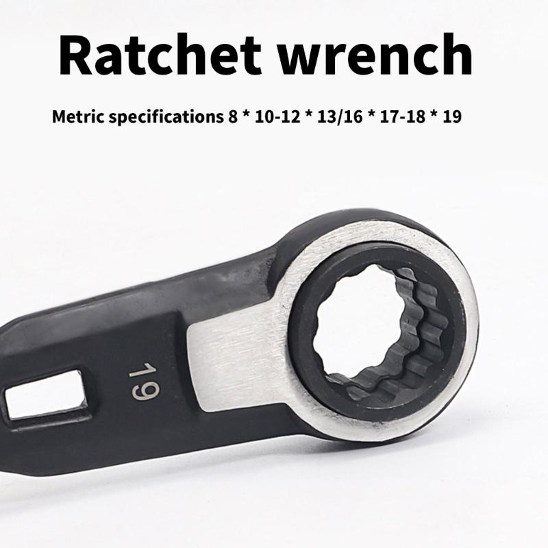 2Pcs 4 In 1 Double Ended Spanner Ratchet Wrench Hand Tool for Home Professional Outdoor Use Maintenance Accessories