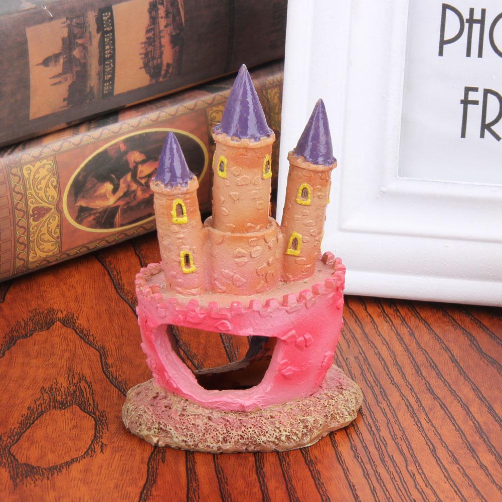 Castle Tower Mould Small Aquarium Cartoon Castle Vivid Scenery Fish Tank Decorations No Sharp Edges for Fish Tank Aquarium Decor